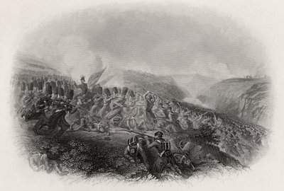 La battaglia di Inkermann, carica delle guardie, 1854 da English School